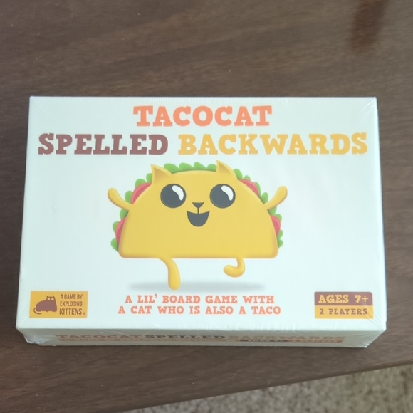 Exploding Kittens Other - Tacocat Spelled Backwards Board Game - Yellow
